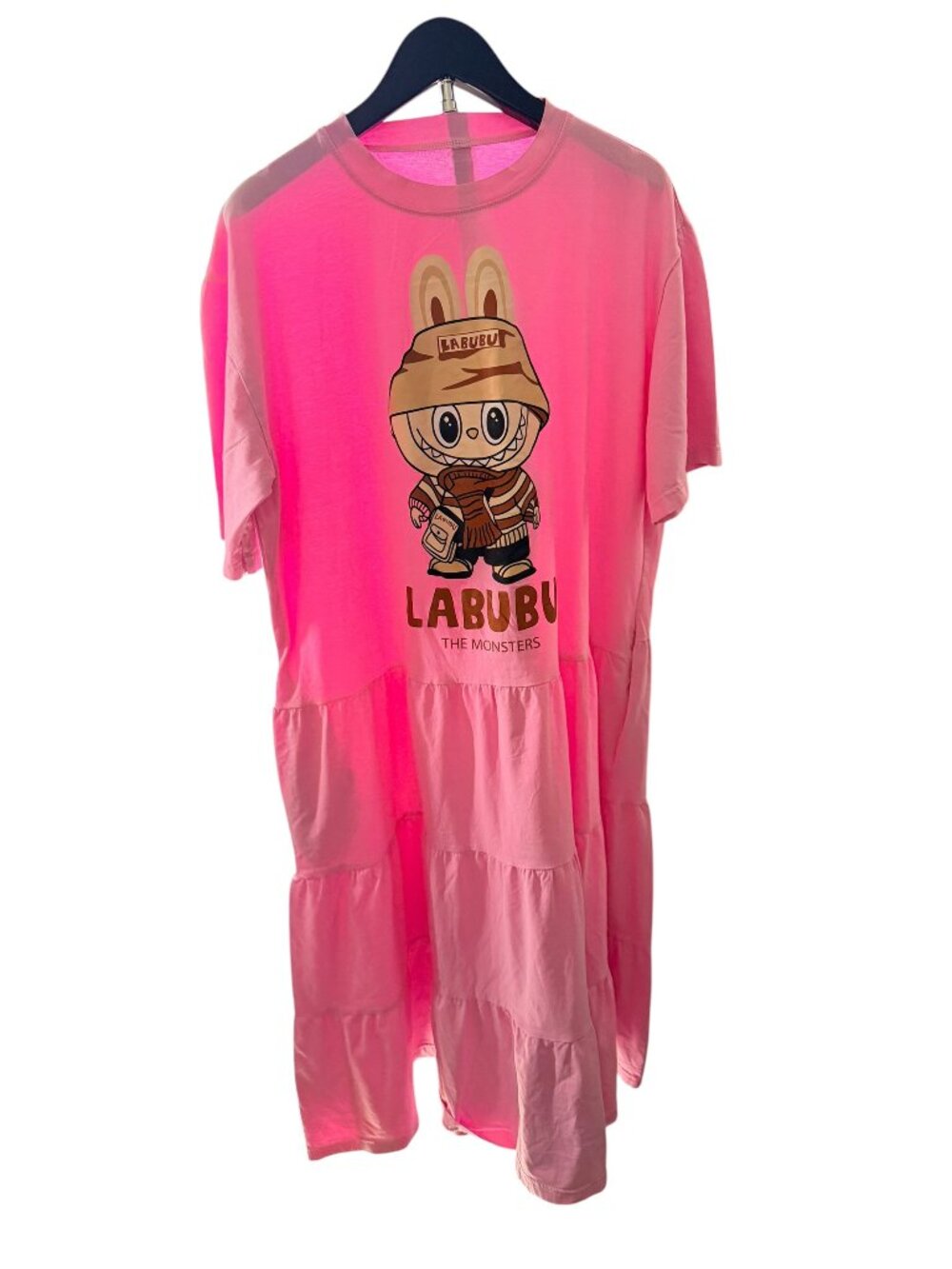 Pink Labubu The Monsters Tiered Dress (M/L) used once